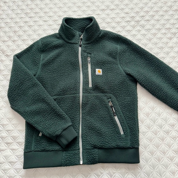 Carhartt Women's High Pile Sherpa Fleece Full Zip Jacket Blue Green Teal Size S - Picture 11 of 16